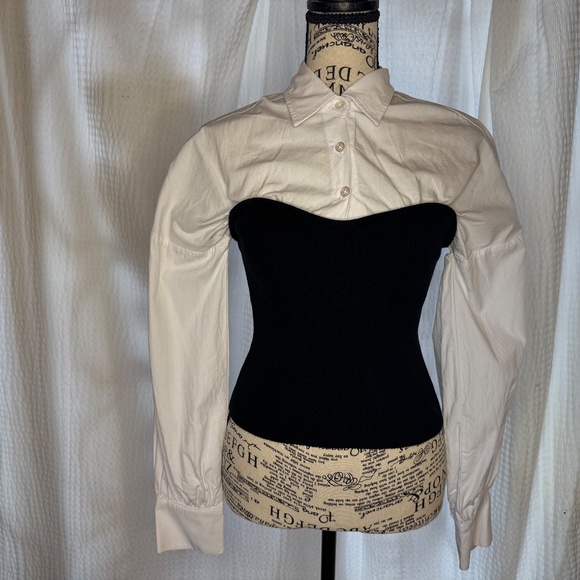 Maeve Long-Sleeve Ruched Tube Twofer Sweater from Anthropologie Size XS - Picture 5 of 12